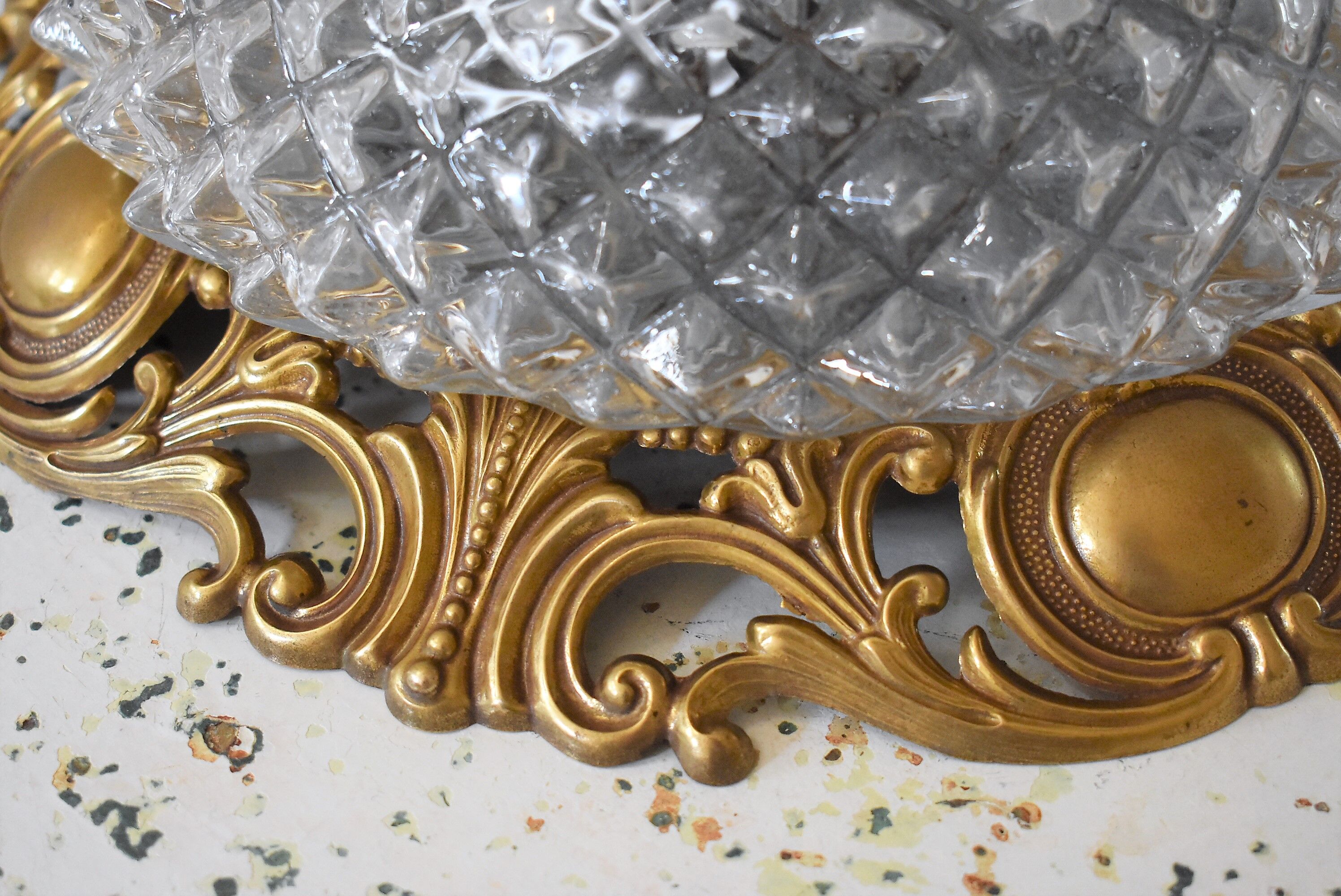 Ceiling lamp brass and vintage glass Foundry Ghidini
