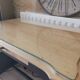 Console relookée bois & noir – style campagne chic – avec plateau verr