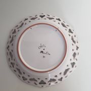 Assiette décorative s6 Lallier  à  Moustiers  pourtour ajouré