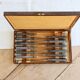 Box of 12 antique knives G. Sirot - Resin handles with horn effect