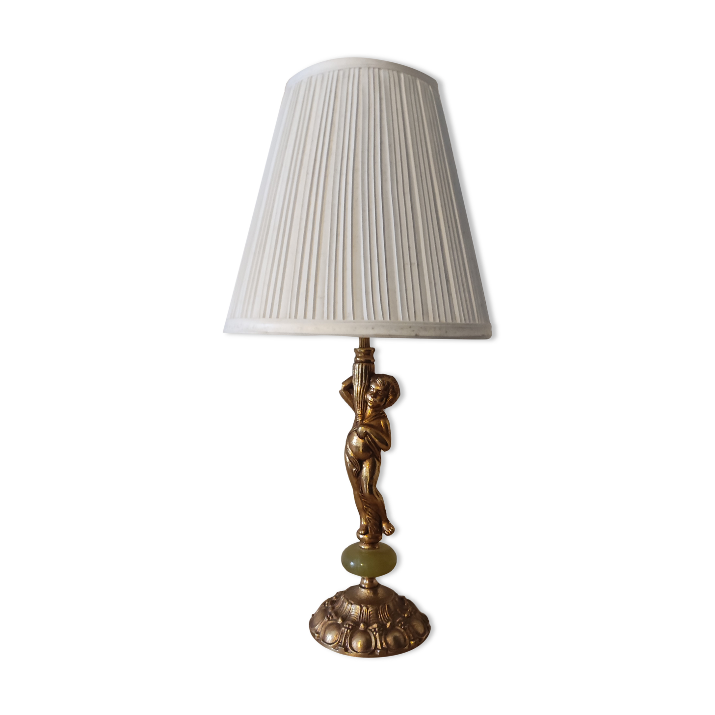 Lamp foot bronze angel cherub