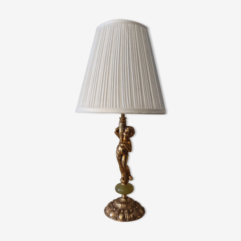 Lampe pied bronze ange angelot