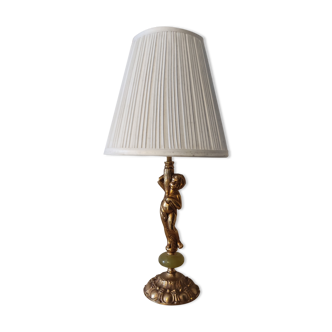 Lamp foot bronze angel cherub