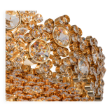 Chandelier in gilded brass and crystal glass inlaid by Palwa, Germany, 1970s.