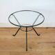 Coffee table black lacquered metal, glass and brass, France, circa 1950.