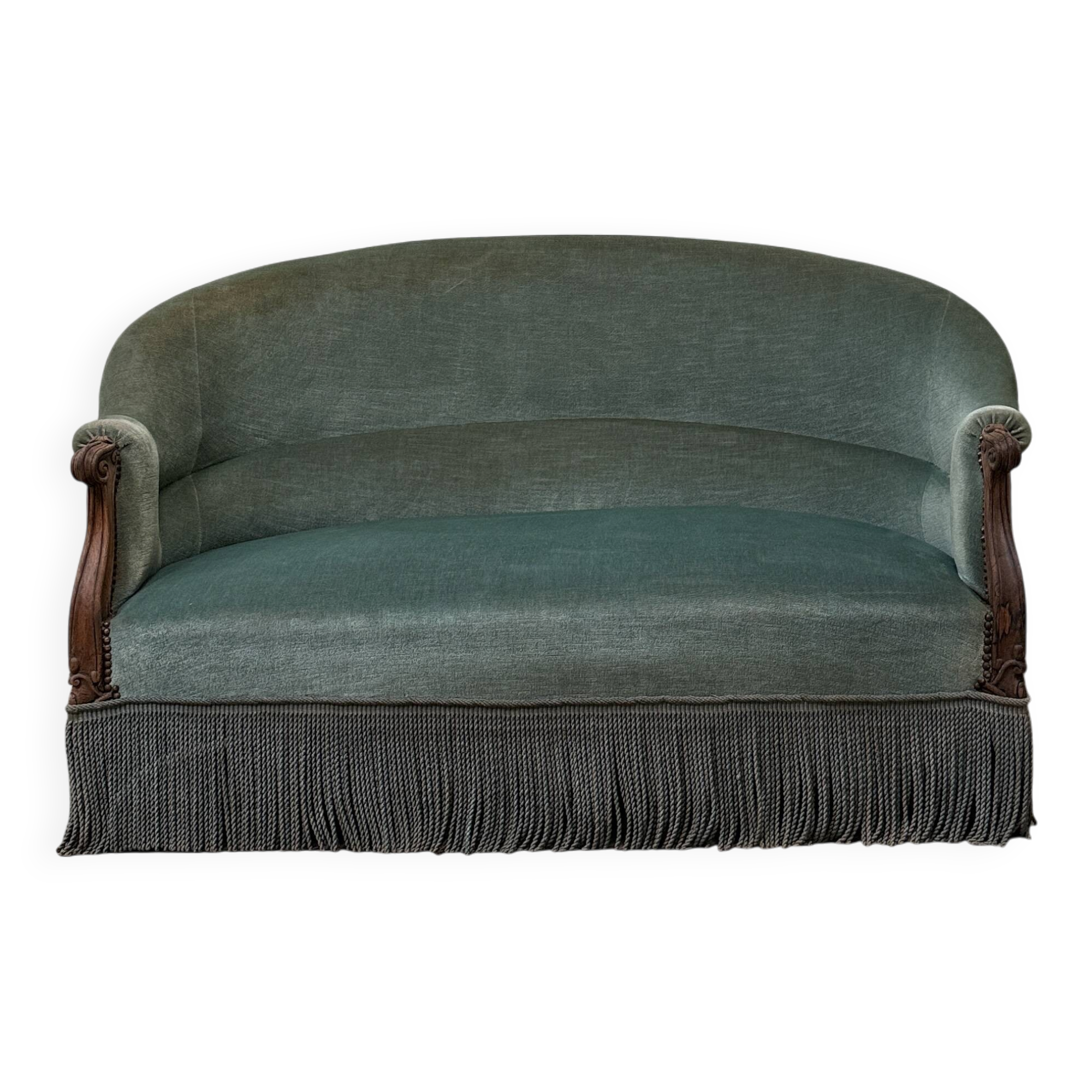 Green velvet toad sofa