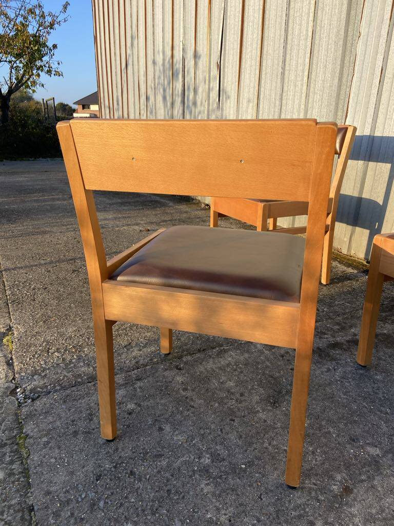 6 chaises bois et skaï