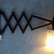 Teak accordion wall lamp Le Klint by Erik Hansen Scandinavian 1950