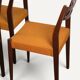 Set of 4 vintage teak and orange wool chairs – 1960s