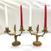Pair of candelabra bronze rocaille