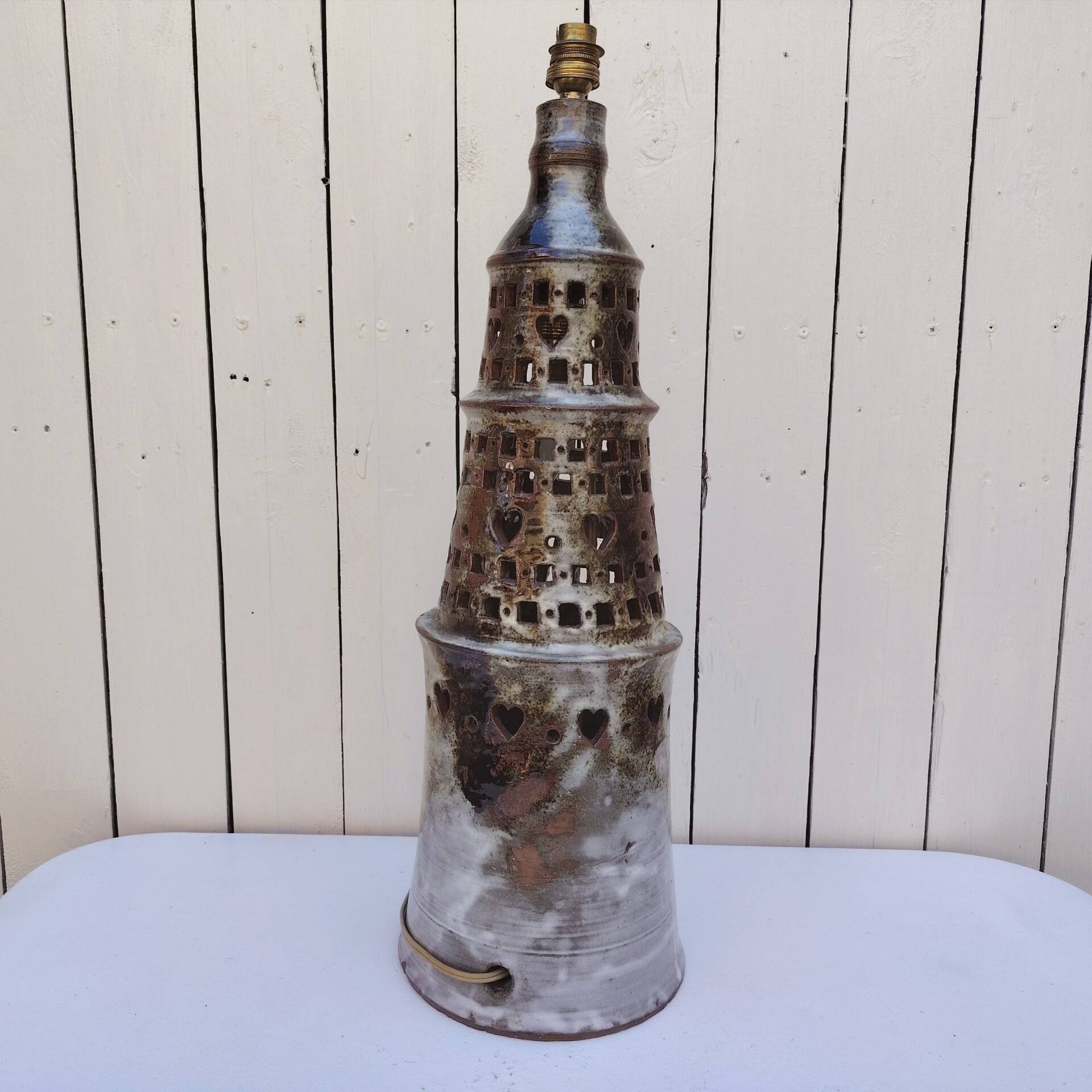 Large lamp base, ceramic, Chantal & Thierry Robert