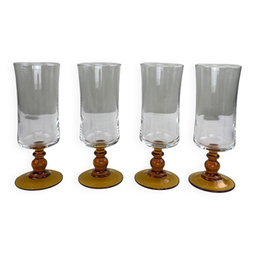 Amber footed glass
