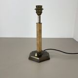 lampe de table Art déco unique en laiton et bois, Allemagne années 1930