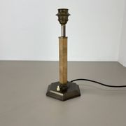 lampe de table Art déco unique en laiton et bois, Allemagne années 1930