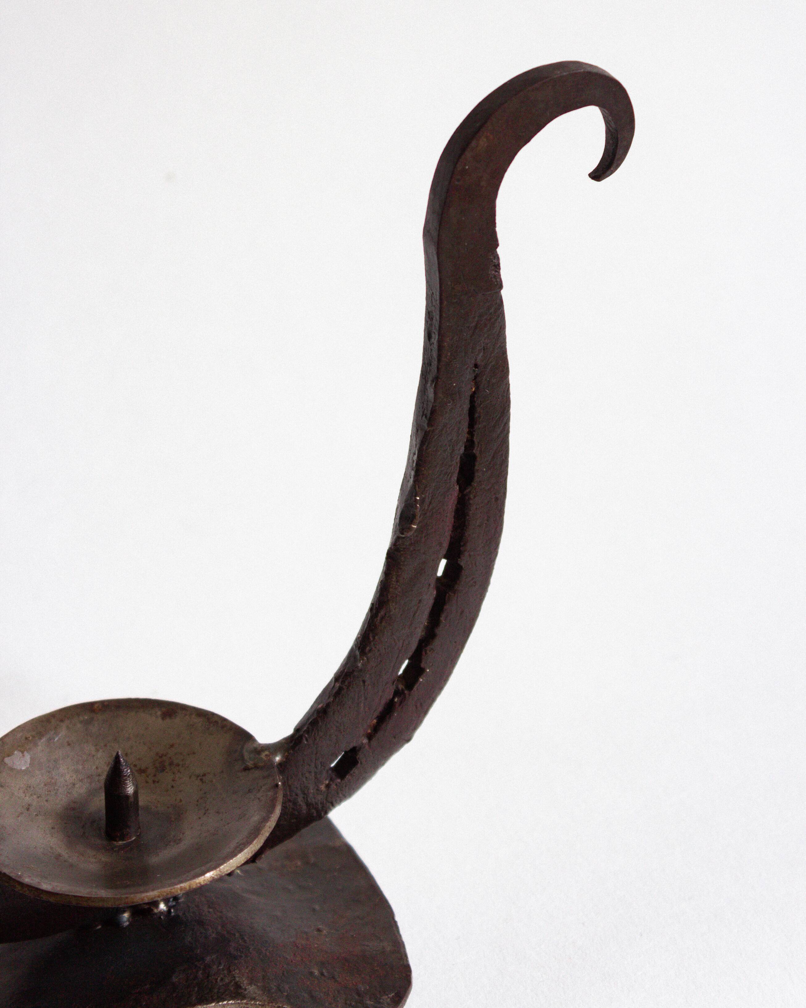 Zoomorphic wrought iron candle holder, France, 1950s
