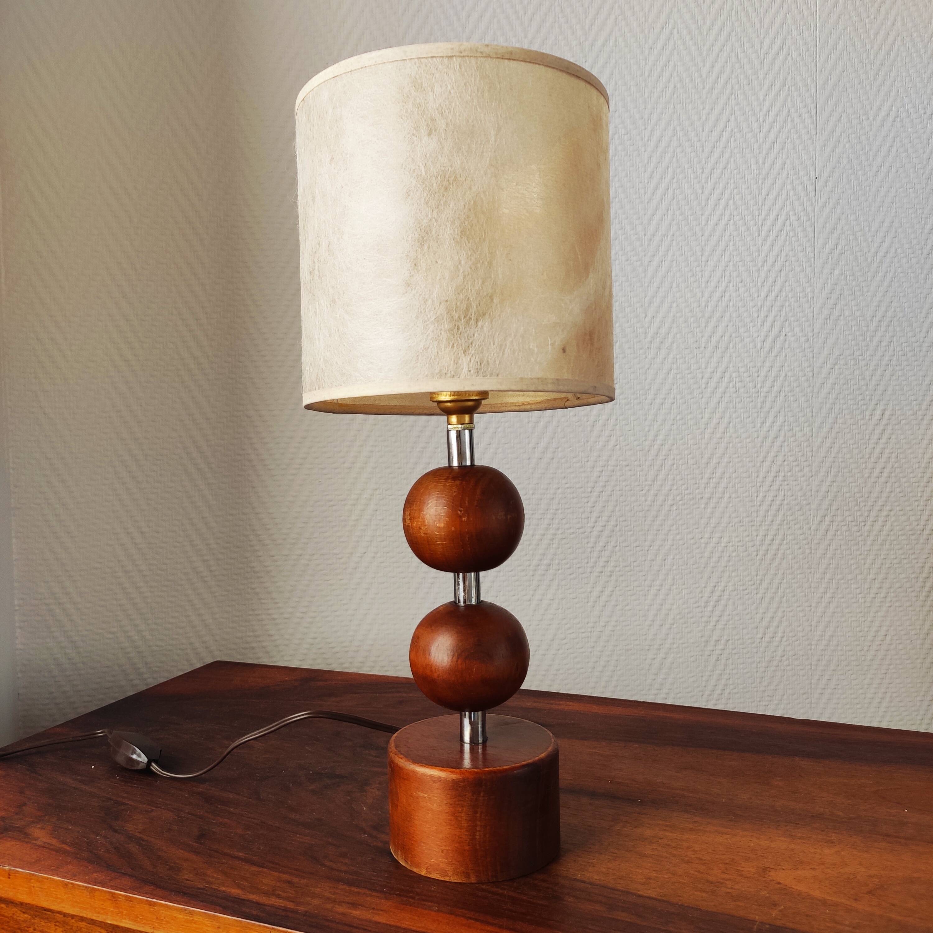 Scandinavian wooden lamp 1960