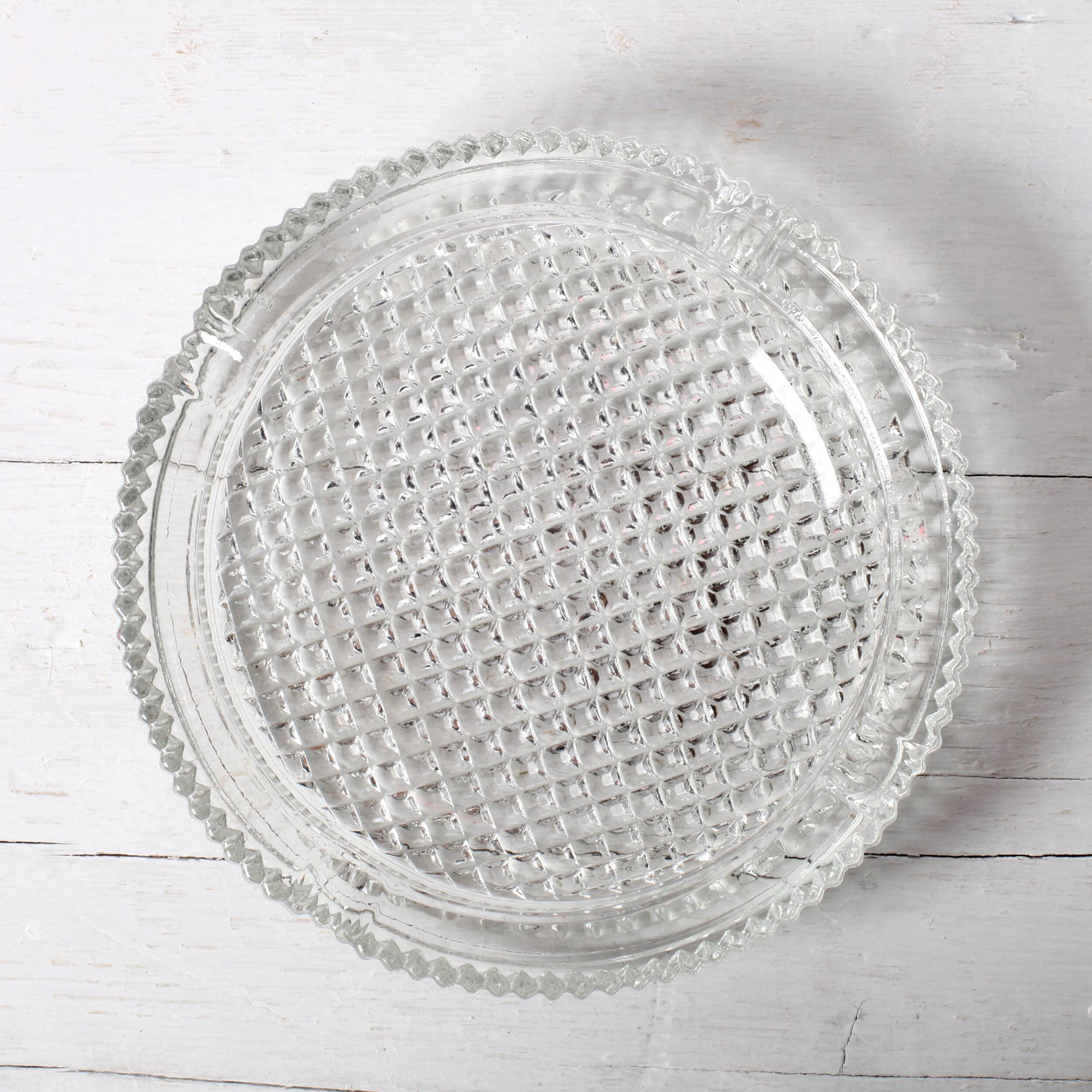 Crystal Glass Ashtray, Mid-Century Round Ashtray / Italy / 1960s
