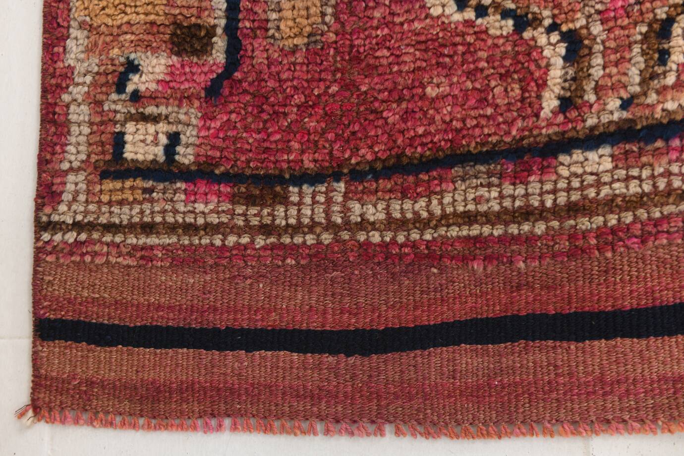 Red Cream Tribal Turkish Runner Rug 88x311Cm SK 18885