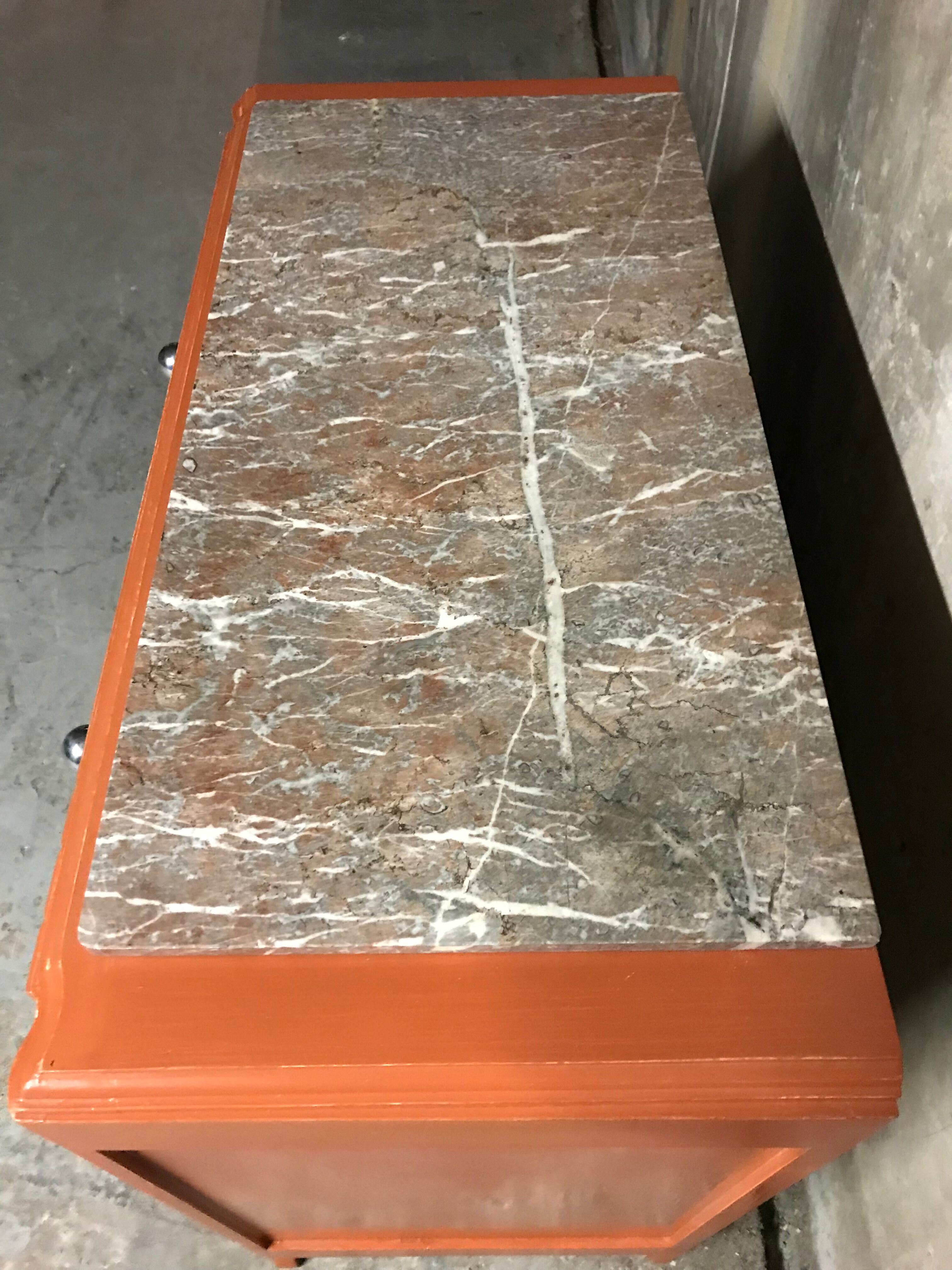 Chest of drawers time Art Deco ochre / renovated orange