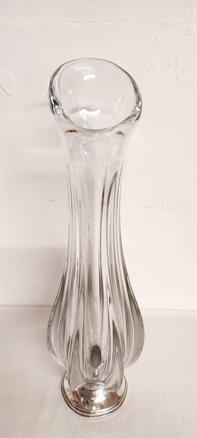 Jarrón de cristal transparente. Spain,1970s.