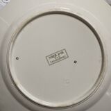 Round serving dish in Sarreguemines polychrome ironstone, Golden Sun model