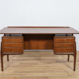 Bureau en teck autoportant du milieu du siècle, années 1960