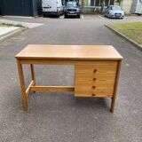 Bureau d'écolier style scandinave bois et 4 tiroirs