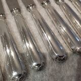 12 silver plated dessert knives, goldsmith Ercuis Louis XVI Trianon