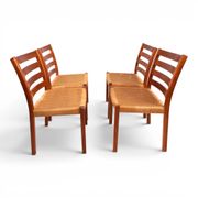 Niels Otto Møller Model 408, Set of 4 Teak Papercord Dining Chairs for J.L.