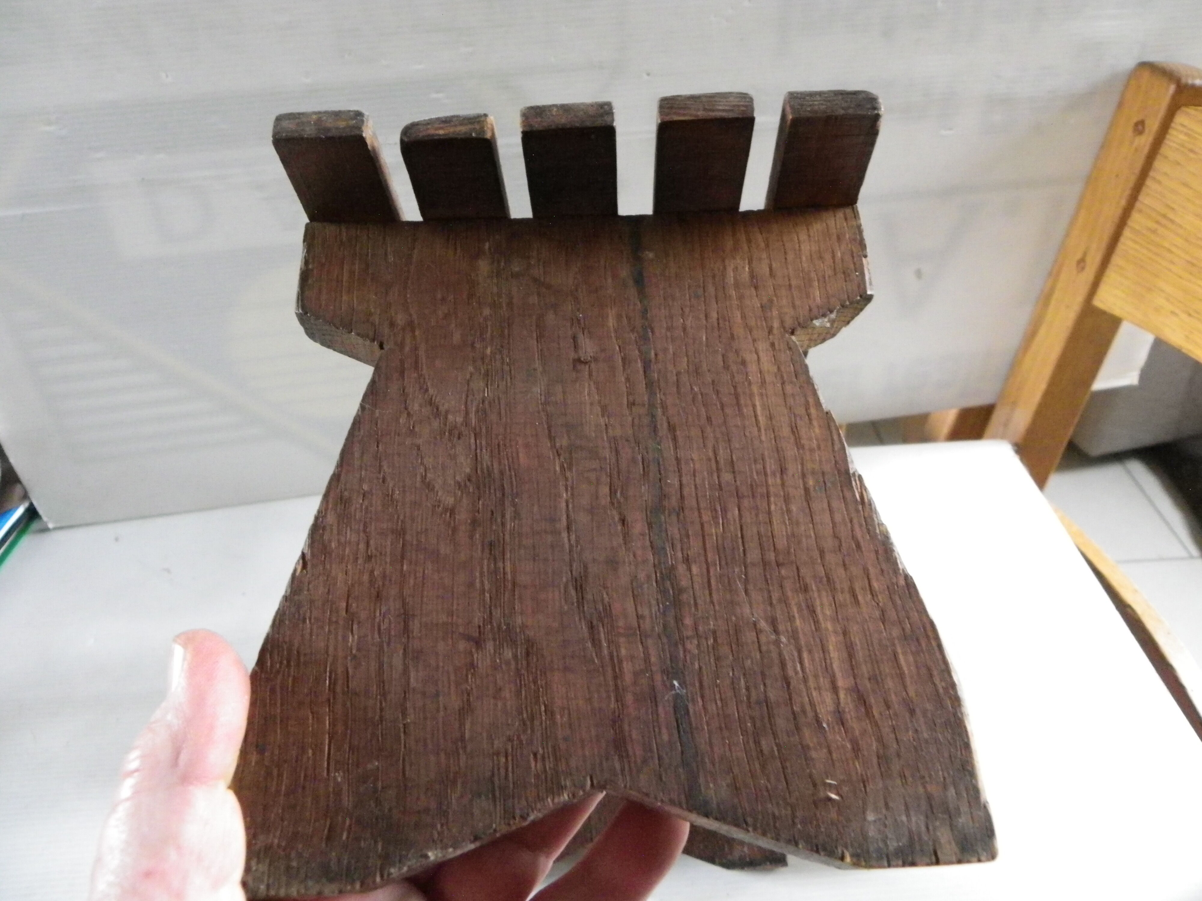 Vintage wooden bench footrest vintage plant holder