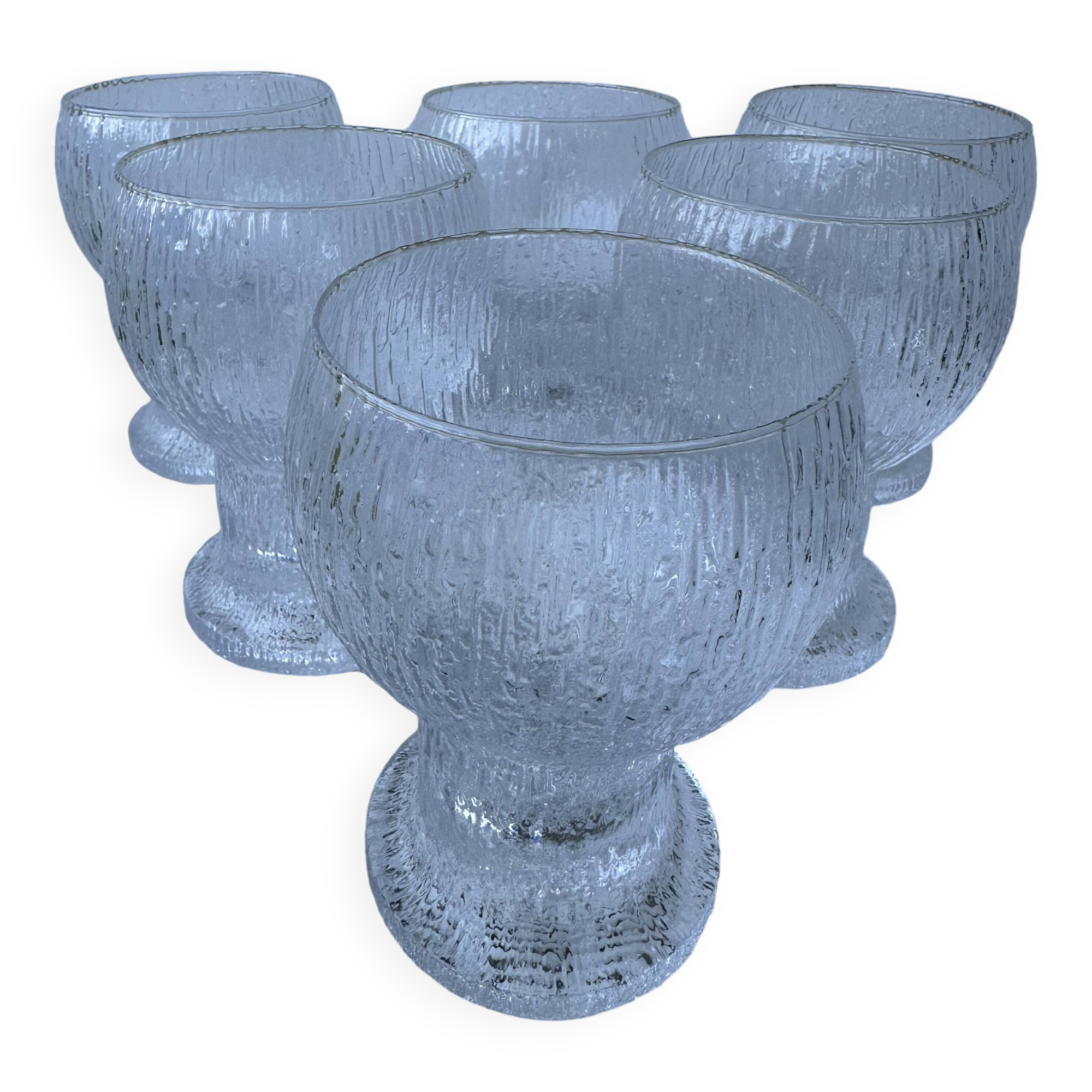 6 Finnish crystal glasses Timo Sarpaneva Kekkerit Ölkky Littala