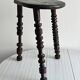 Antique dark wood tripod stool