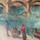 Tableau "Quai de Seine", Paris par Marcel Caradec (1901-1998) avec cadre