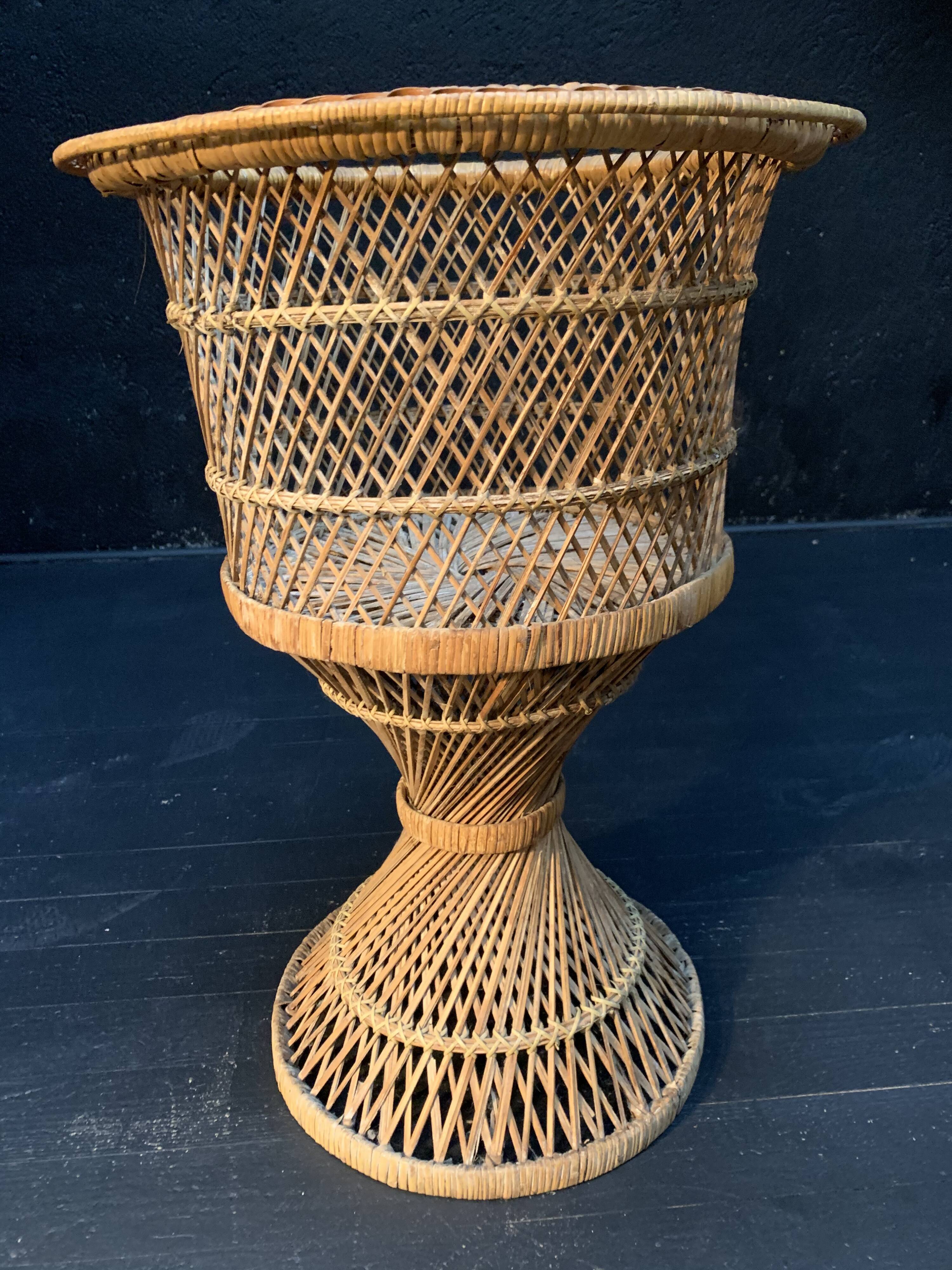 Rattan pot cover 1960