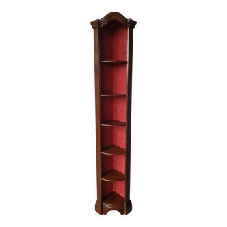 Authentic antique corner shelf unit in solid wood.