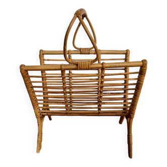 Rattan magazine rack