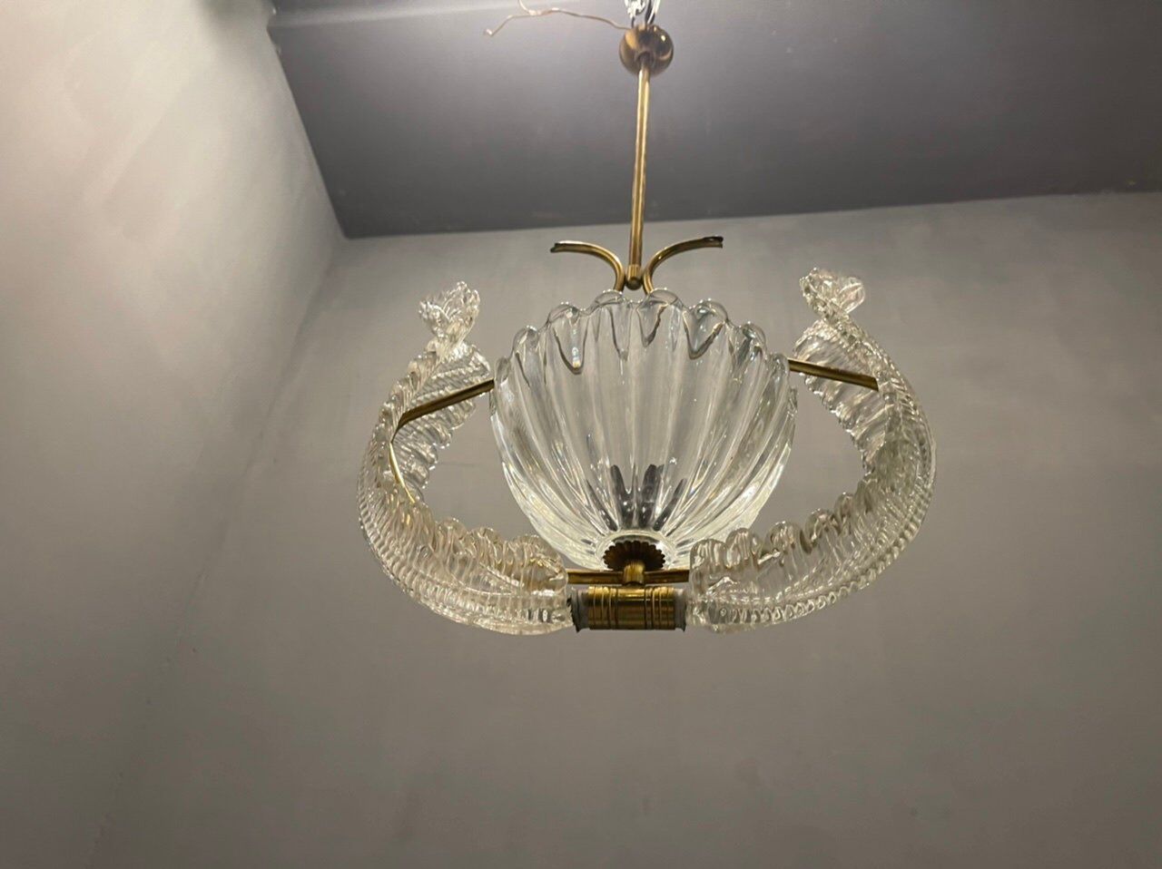 Murano glass light pendant by Ercole Barovier, 1940s