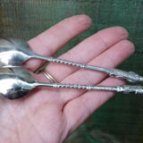 Set of 2 souvenir spoons in silver metal