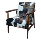 Restored Mid-Century Armchair Type B-7727 - Cowhide Print Velour - 1960s