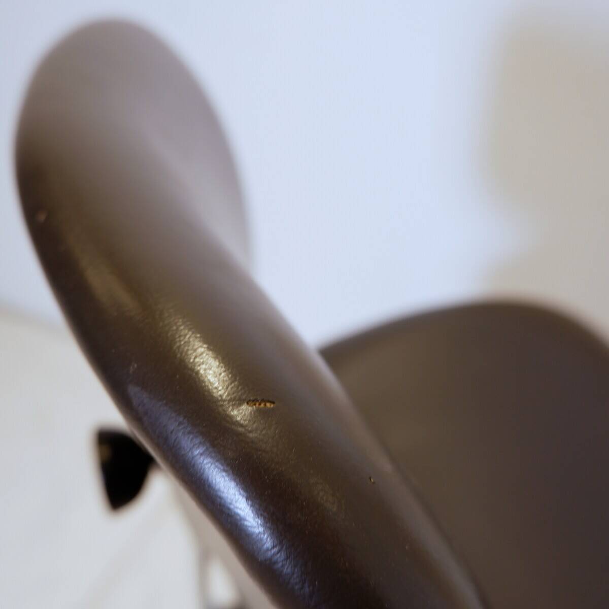 vintage swivel office chair in brown skai by Velca Legnano for Jules Wabbes