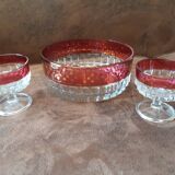 Salad bowl set and its 2 crystal cups