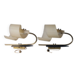 Pair of vintage wall lamps from the 1950s in brass.