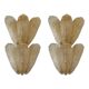 Venetian Wall Sconces in Amber "Graniglia" Leaves Murano Glass-Set oo Two