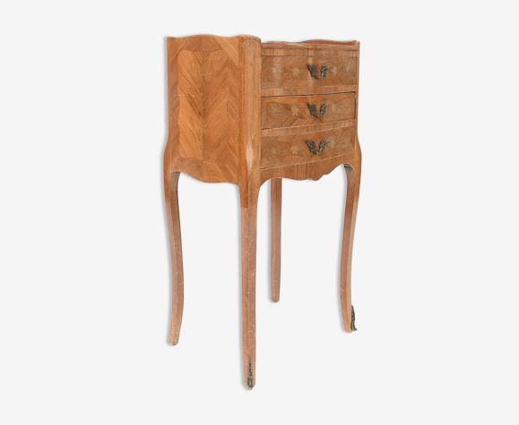 Table de chevet en marqueterie bois de rose