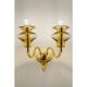 Modern Amber Murano Glass Sconce with Elegant Linear Design