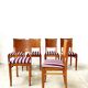 6 striped fabric chairs from the 1950s