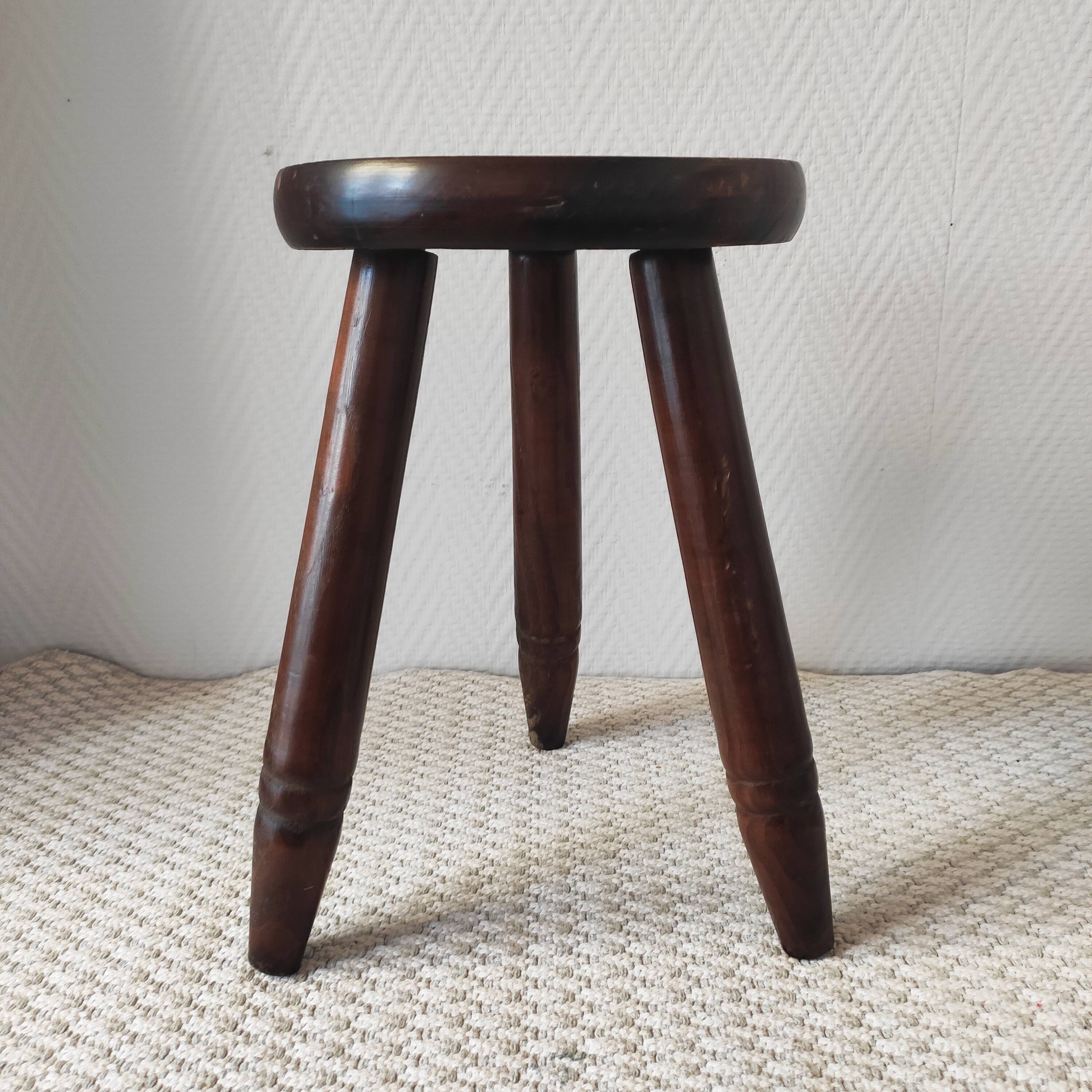 Vintage wooden tripod stool