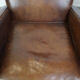 2 fauteuils en cuir de mouton