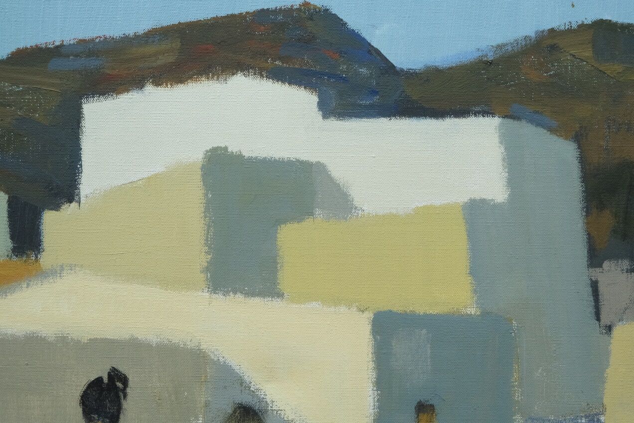 Stig Wernheden, Scandinavian Modern Landscape, 1960s, Oil on Canvas, Framed