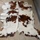 Cowhide carpet white and brown 1970 230 x 219